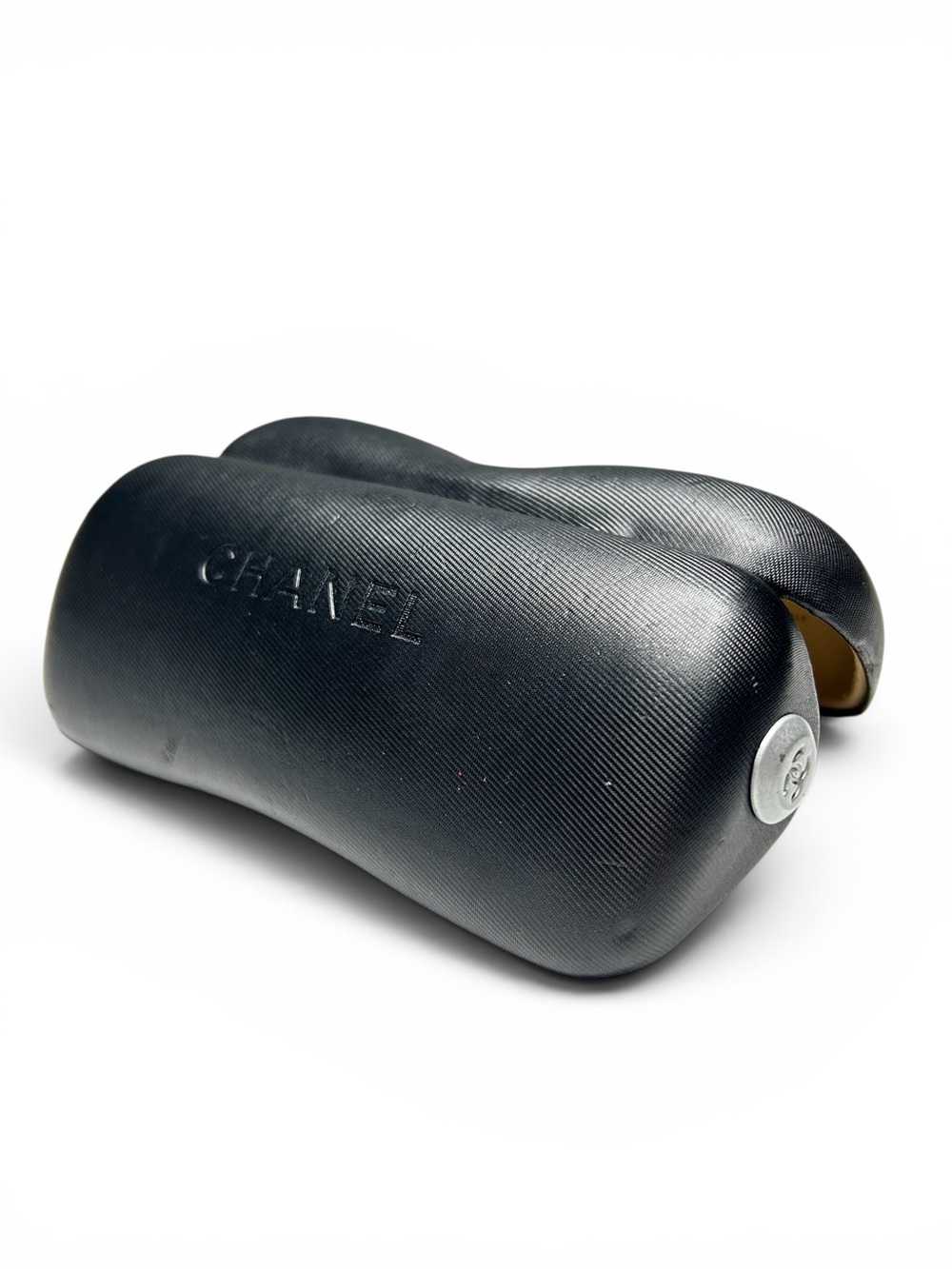 Chanel Black Hard Shell Sunglasses Eyeglasses Case CC Logo Italy